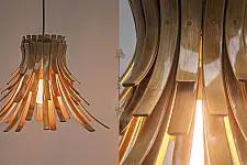 Glimmerfly - Natural Lacquer ☙ Bamboo . Pendent lamp - 9