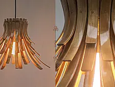 Glimmerfly - Natural Lacquer ☙ Bamboo . Pendent lamp - 9