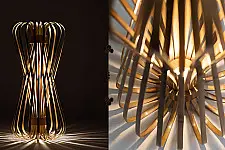 Infinity - Medium - Natural Lacquer ☙ Bamboo . Floor lamp - 10