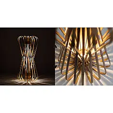 Infinity - Medium - Natural Lacquer ☙ Bamboo . Floor lamp - 10