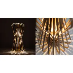 Infinity - Medium - Natural Lacquer ☙ Bamboo . Floor lamp - 10