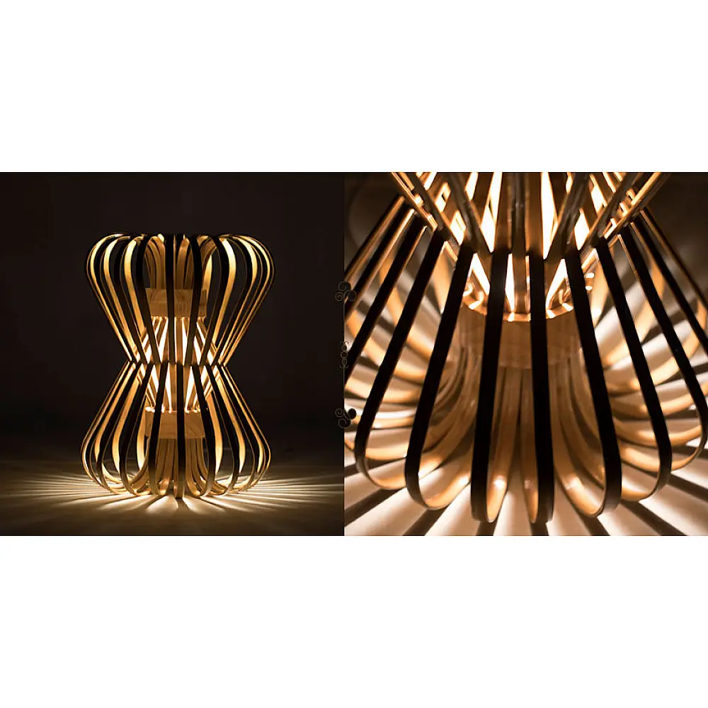 Infinity - Small - Natural Lacquer ☙ Bamboo . Floor lamp - 7