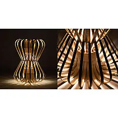 Infinity - Small - Natural Lacquer ☙ Bamboo . Floor lamp - 7