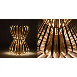 Infinity - Small - Natural Lacquer ☙ Bamboo . Floor lamp - 7