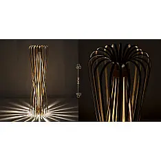 Infinity - Tall - Natural Lacquer ☙ Bamboo . Floor lamp - 6