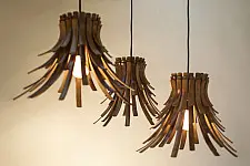 Glimmerfly - Natural Lacquer ☙ Bamboo . Pendent lamp - 9