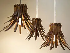 Glimmerfly - Natural Lacquer ☙ Bamboo . Pendent lamp - 9