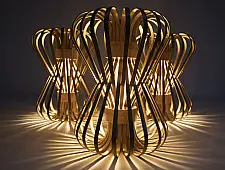 Infinity - Small - Natural Lacquer ☙ Bamboo . Floor lamp - 7 Infinity - Small - Natural Lacquer ☙ Bamboo . Floor lamp - 7