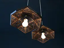 Kashmiri Pinjra Kari . Pendent lamp - 2 Kashmiri Pinjra Kari . Pendent lamp - 2