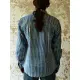 Sanganeri . Cotton Shirt ~ Blue line