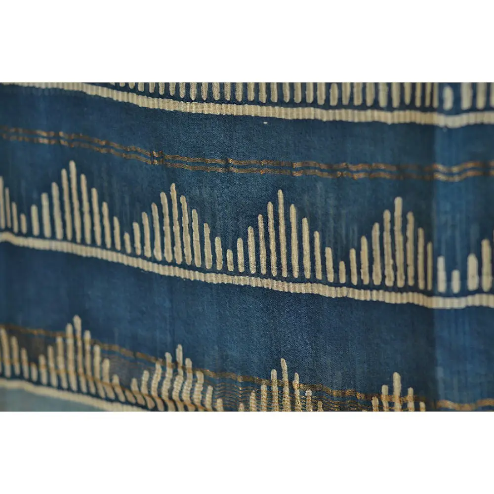 Indigo grounds ~ Batic Indigo * Chanderi Dupatta * 1 * { Organic Indigo }