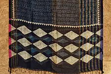 Indigo grounds ~ Batic Indigo * Chanderi  Dupatta * 3 *