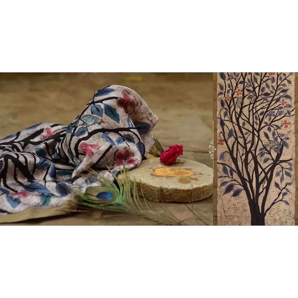Vrindavan Ke Rang ✥ Batic Maheshwari Stole ✥ A