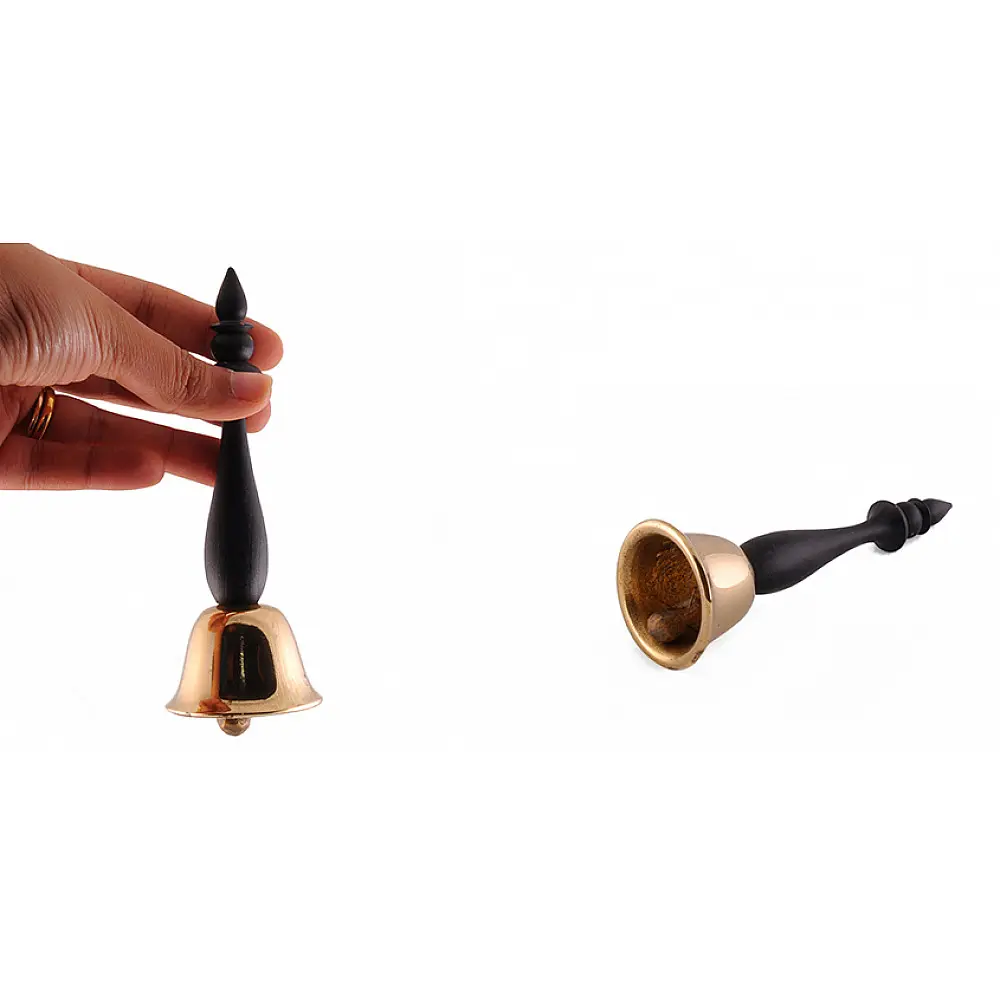 Casted Brass & Wood . Bell ~ 4