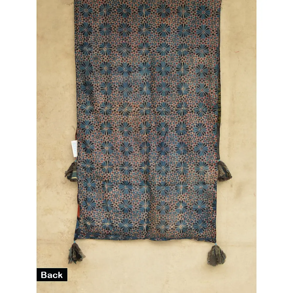 Ripened by the Tropical Sun ❋ Patch Work . Silk Ajrakh Stole { 1 }