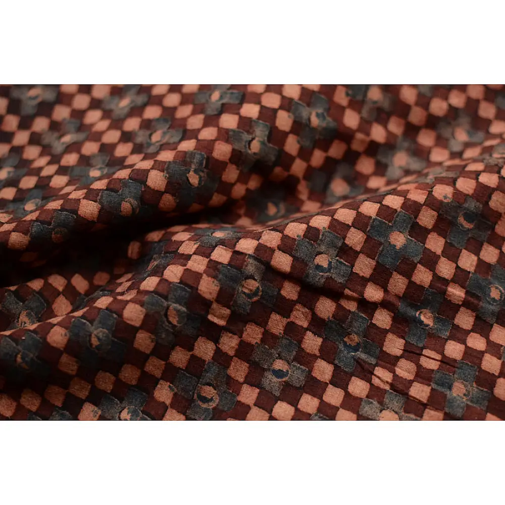 Ajrakh . Natural Color Cotton Fabric ~ 32 { Per meter }
