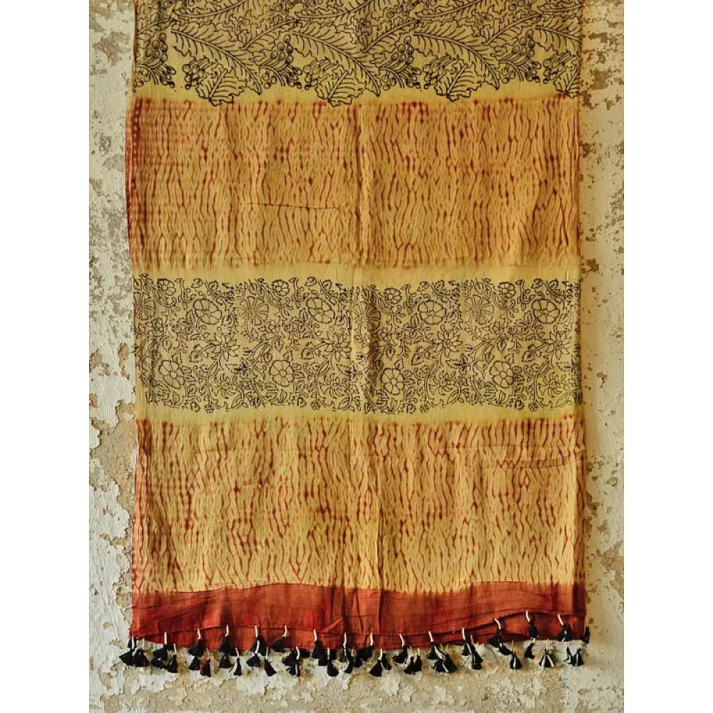 Handful of stars  ( Shibori ~ Ajrakh dupatta ) - {x}