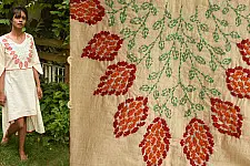 Aranya ♣ Kantha Embroidered . hand spun Handloom ♣ Cotton Dress ♣ 1
