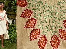 Aranya ♣ Kantha Embroidered . hand spun Handloom ♣ Cotton Dress ♣ 1