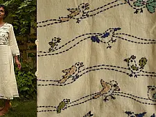 Aranya ♣ Kantha Embroidered . hand spun Handloom ♣ Cotton Dress ♣ 13