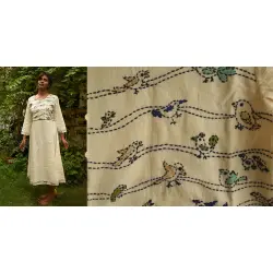 Aranya ♣ Kantha Embroidered . hand spun Handloom ♣ Cotton Dress ♣ 13