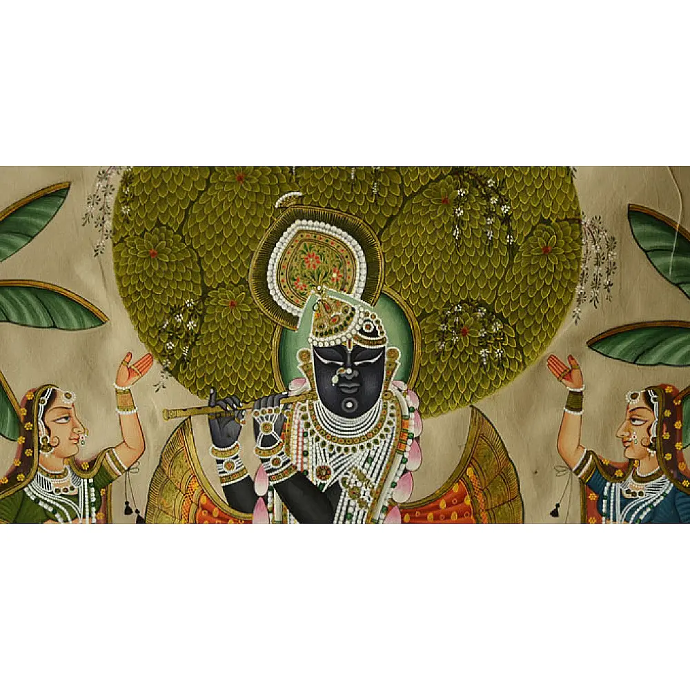 Krishna with Gopi handmade art