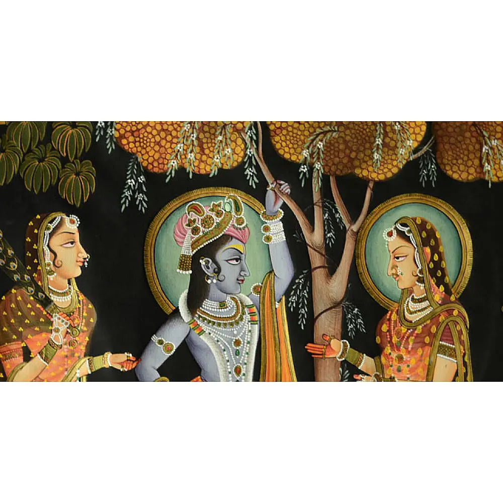 horizontal shri Krishna with Radha painting