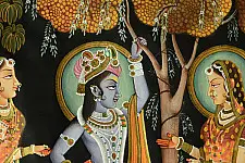 Pichwai Painting ~ Sri Krishna with Radha  ( 35 X 50 inch )