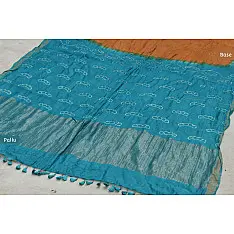 Roha ★ Bandhani & Ajrakh ★ Tussar silk saree { P }