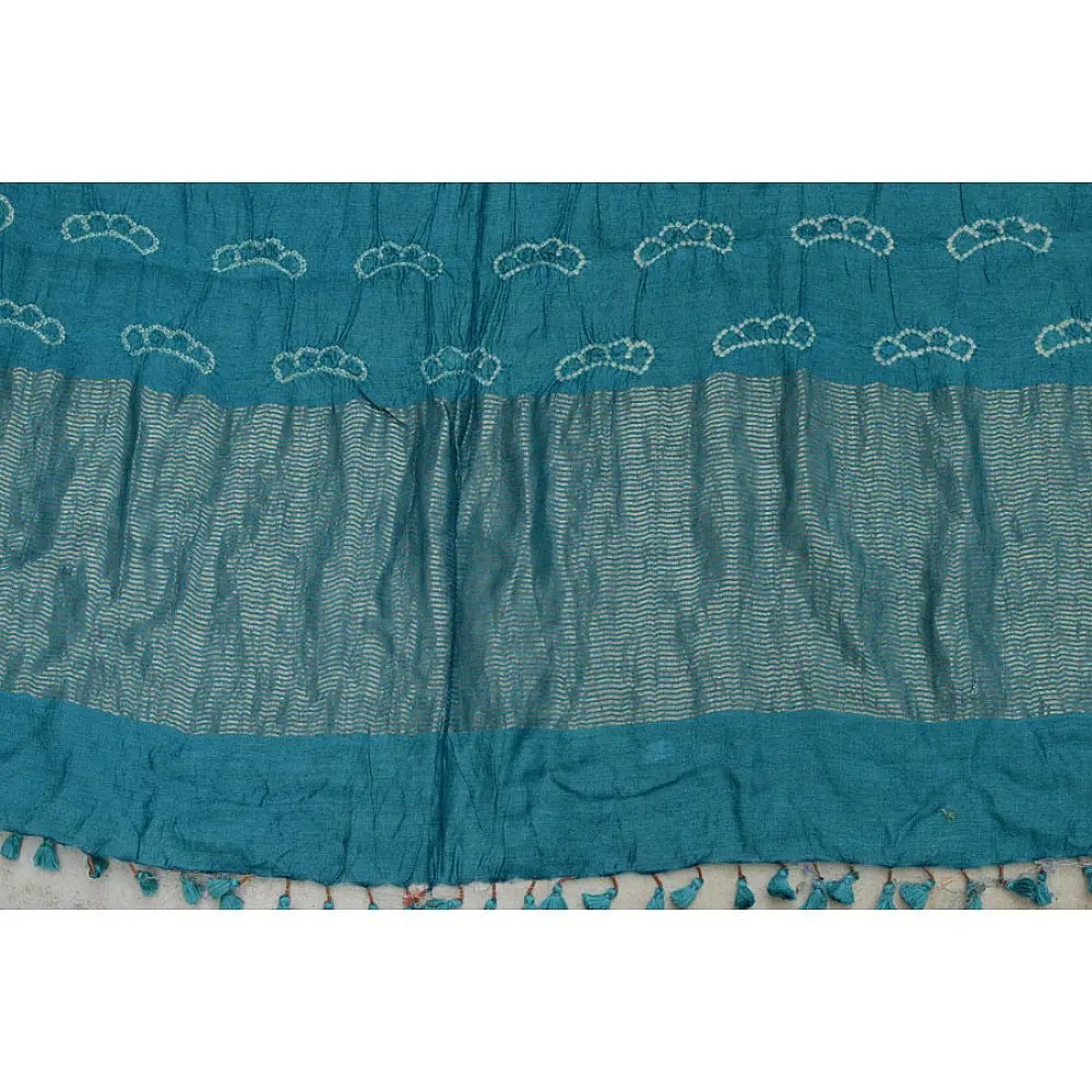 Roha ★ Bandhani & Ajrakh ★ Tussar silk saree { P }