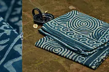 Satviki ✻ Indigo Dabu ✻ Cotton Saree -- 12