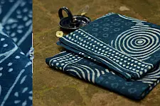 Satviki ✻ Indigo Dabu ✻ Cotton Saree -- 14