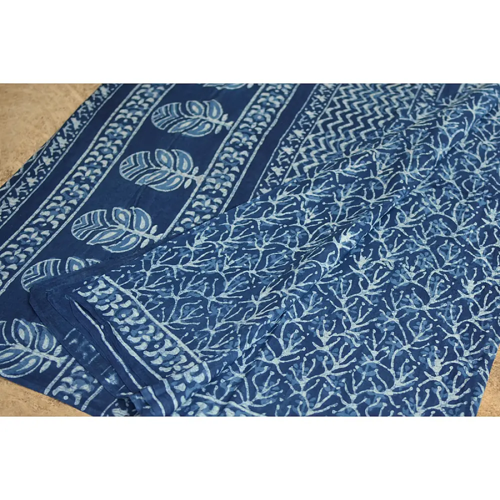अश्विन ✻ Indigo Dabu ✻ Cotton Saree - 2