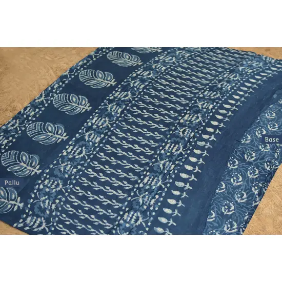 अश्विन ✻ Indigo Dabu ✻ Cotton Saree - 5