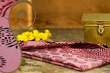 Manjri : Block printed Cotton Saree ~3