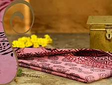 Manjri : Block printed Cotton Saree ~3