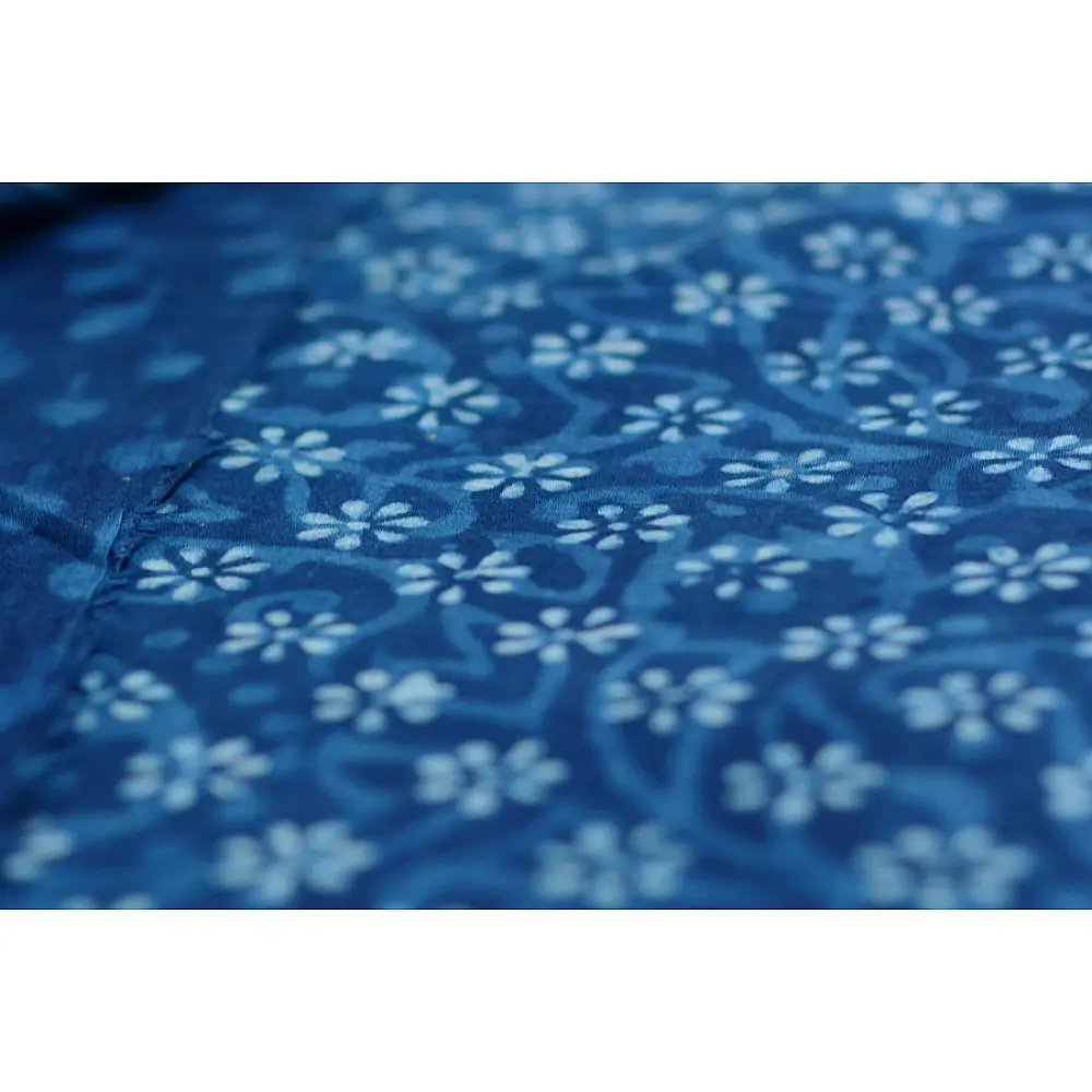 Syaama ~ Indigo Dabu printed . Cotton Saree ~ 10