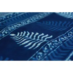 Syaama ~ Indigo Dabu printed . Cotton Saree ~ 4