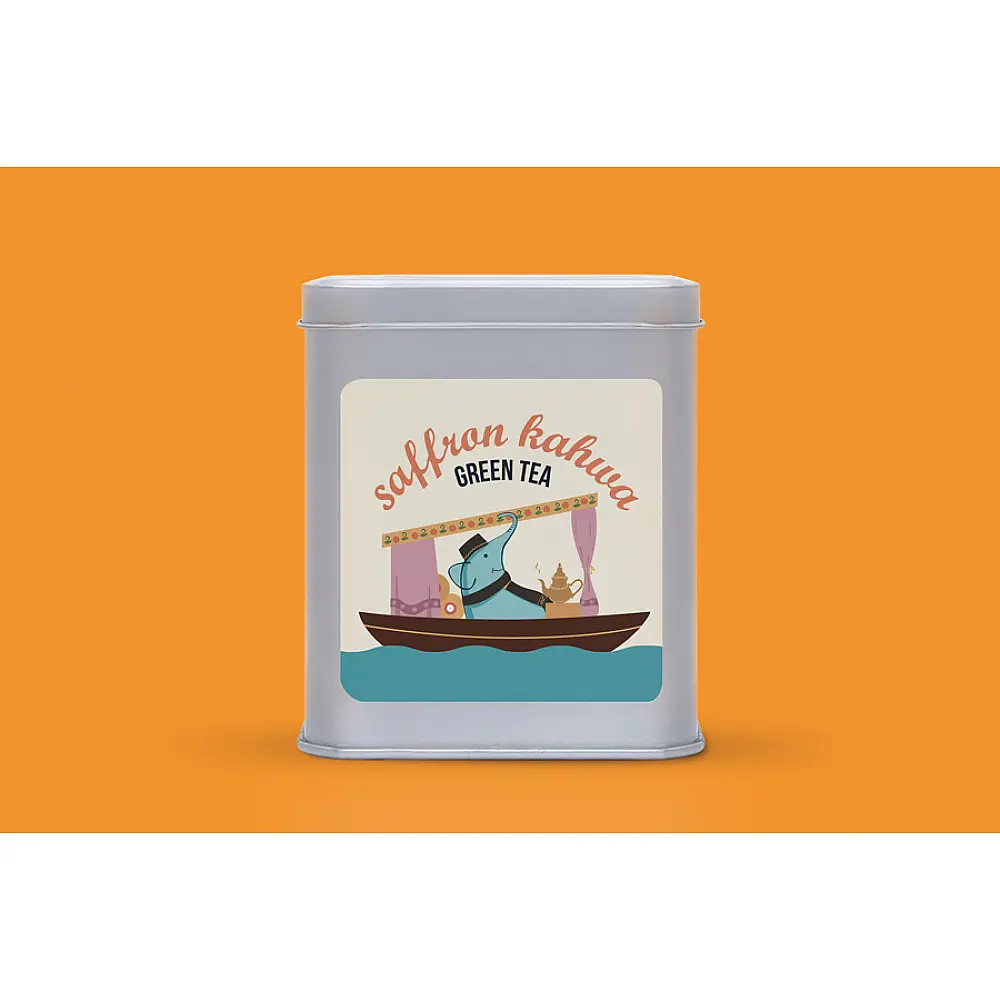 Saffron Kahwa Green Tea  ~ ( Organic . 15 tea bags )