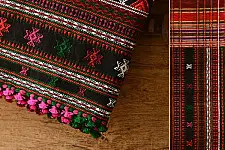 Handwoven woollen Shawl (Black), Kutch
