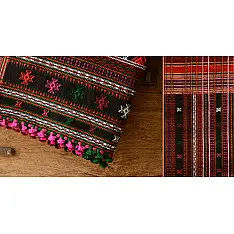 Handwoven woollen Shawl (Black), Kutch