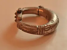 Kanupriya ~ White Metal Vintage Holow Kada 