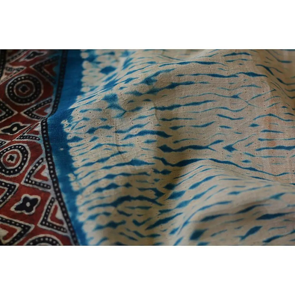 मृणालिनी ☘ Mul Cotton ☘ Ajrakh Bandhani Saree ~ 2