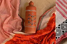 सिन्धु ✛ Handwoven . Cotton Bandhani Saree ✛ 4