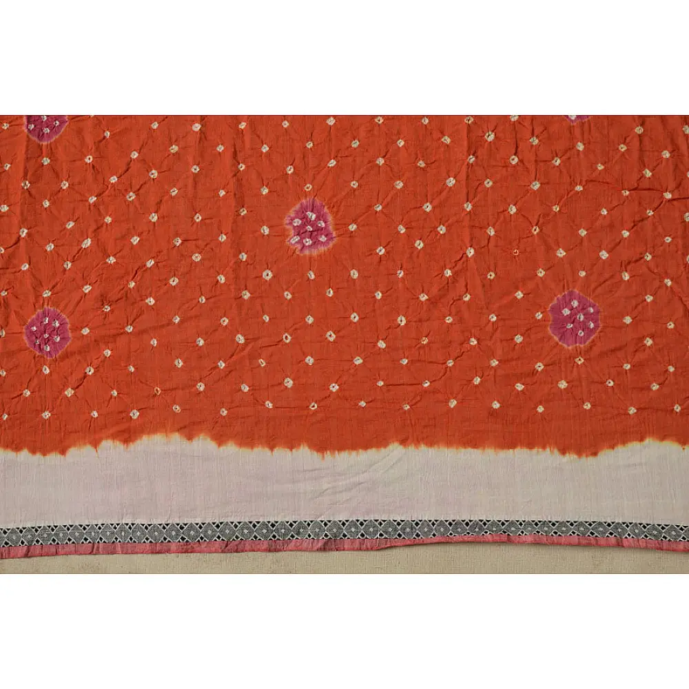 सिन्धु ✛ Handwoven . Cotton Bandhani Saree ✛ 4