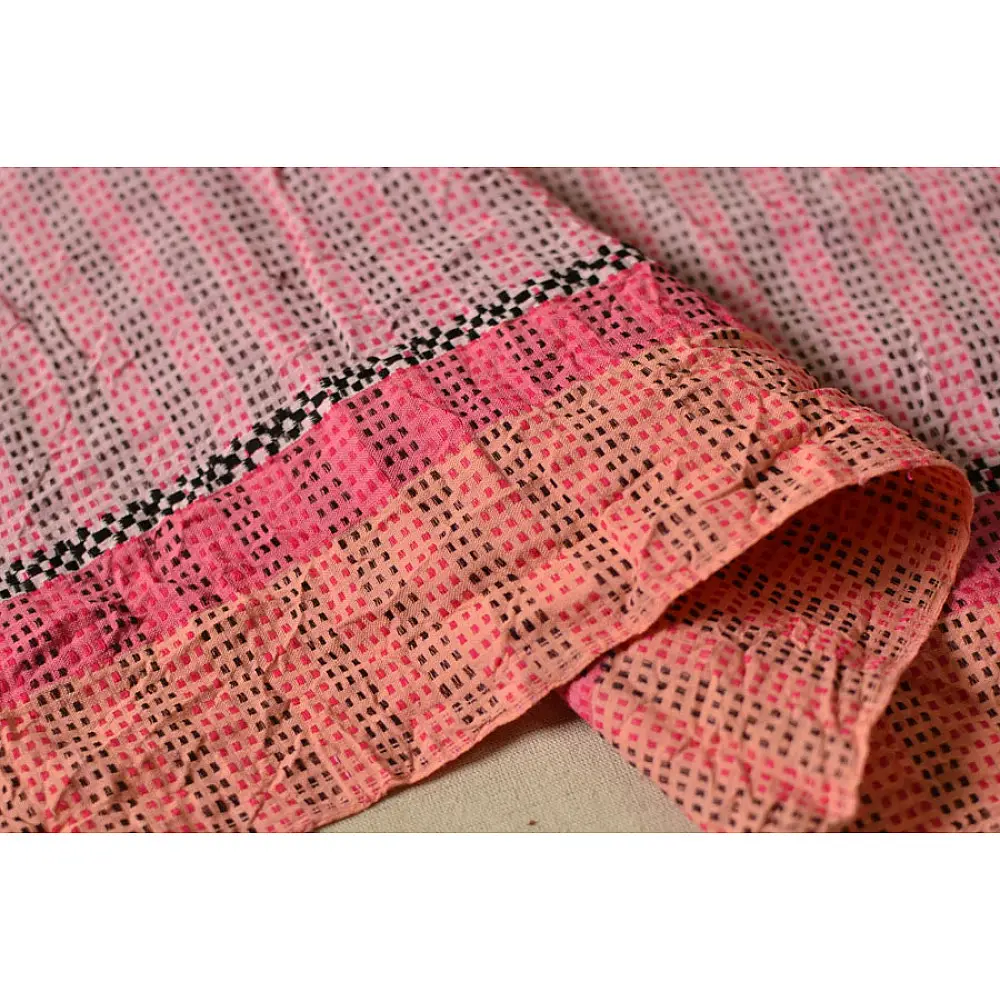 सिन्धु ✛ Handwoven . Cotton Bandhani Saree ✛ 10