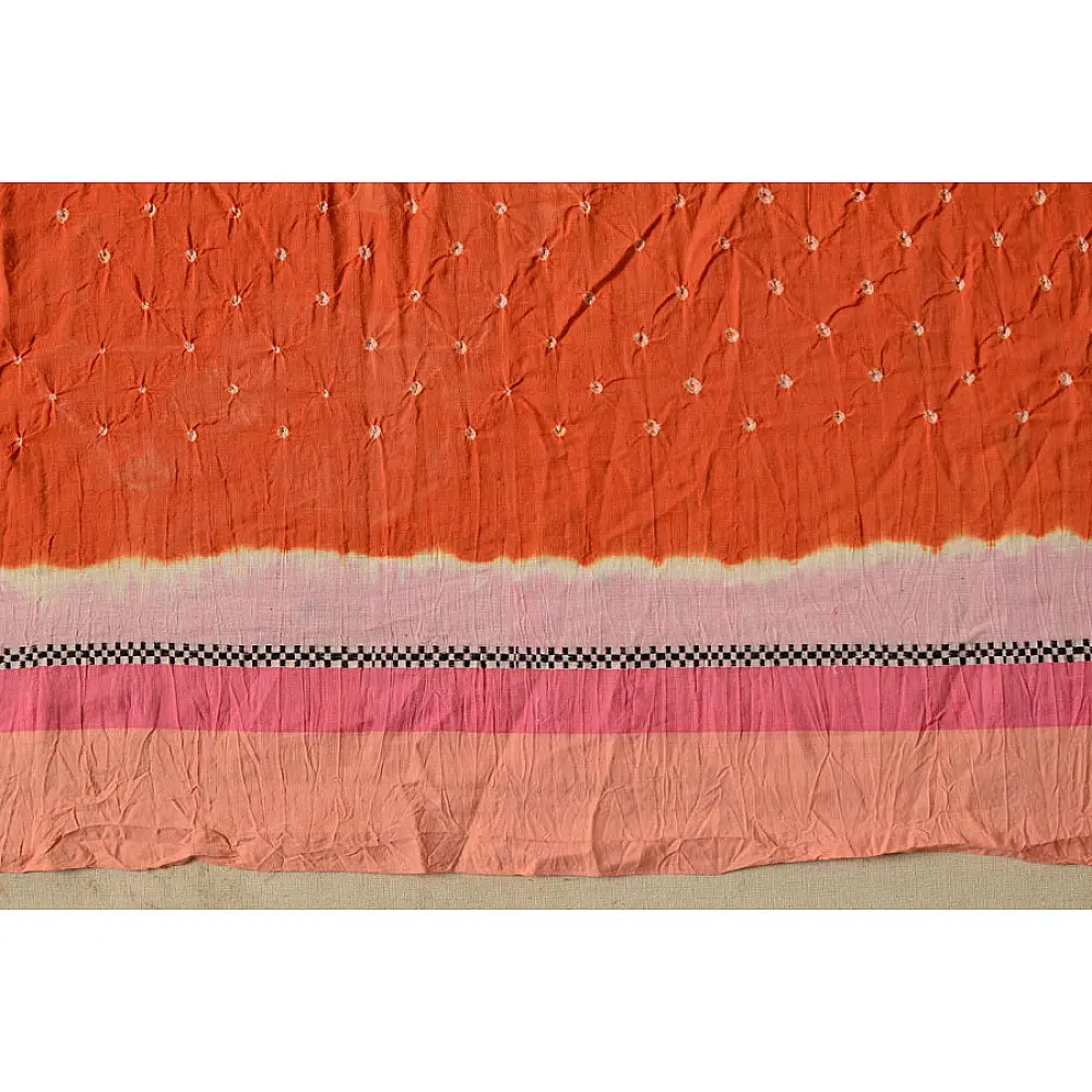 सिन्धु ✛ Handwoven . Cotton Bandhani Saree ✛ 10