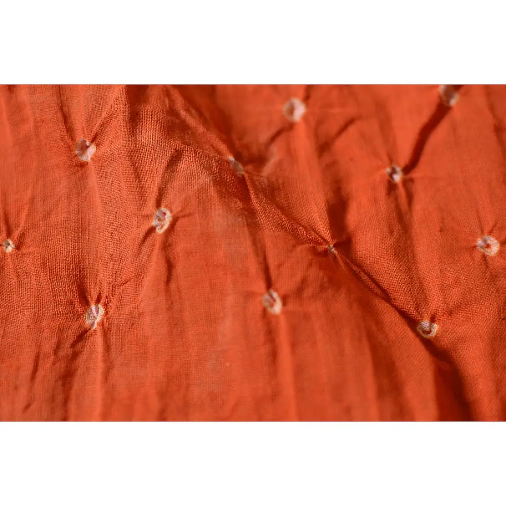 सिन्धु ✛ Handwoven . Cotton Bandhani Saree ✛ 10