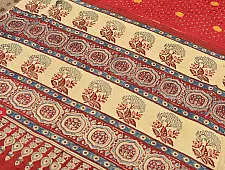 शिशिर ❀ Gajji Silk Ajrakh Bandhani Saree ❀ A