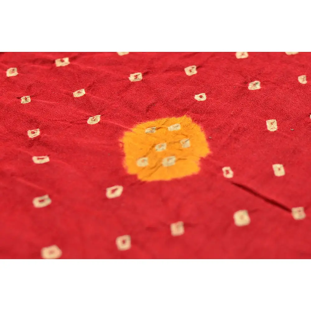 शिशिर ❀ Gajji Silk Ajrakh Bandhani Saree ❀ A
